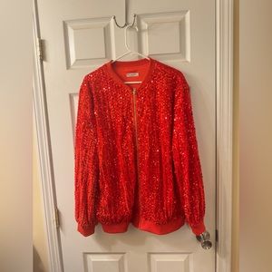 Sequin zip up jacket
